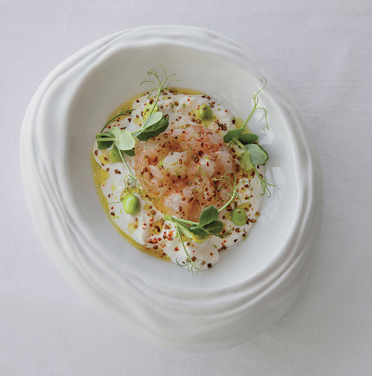 Tartare de langoustine & cœur de burrata au sarrasin torréfié par LA PETITE PLAGE